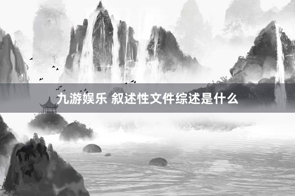 九游娱乐 叙述性文件综述是什么