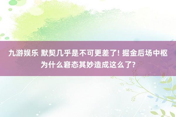 九游娱乐 默契几乎是不可更差了! 掘金后场中枢为什么窘态其妙造成这么了?