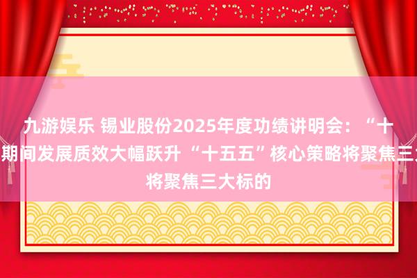 九游娱乐 锡业股份2025年度功绩讲明会：“十四五”期间发展质效大幅跃升 “十五五”核心策略将聚焦三大标的
